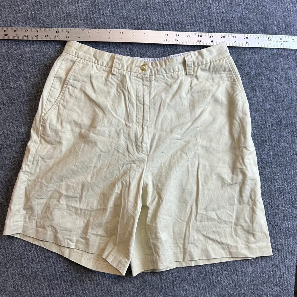 Tommy Hilfiger Golf Shorts Womens Size 8 Beige Cotton Flat Front Casual Classic